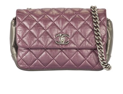 Chanel CC Metallic Two Tone Flap Bag, front view